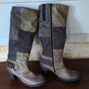 Boots tall..by Remonte/Rieker.  Brown Shades Color Block.  Never worn.
